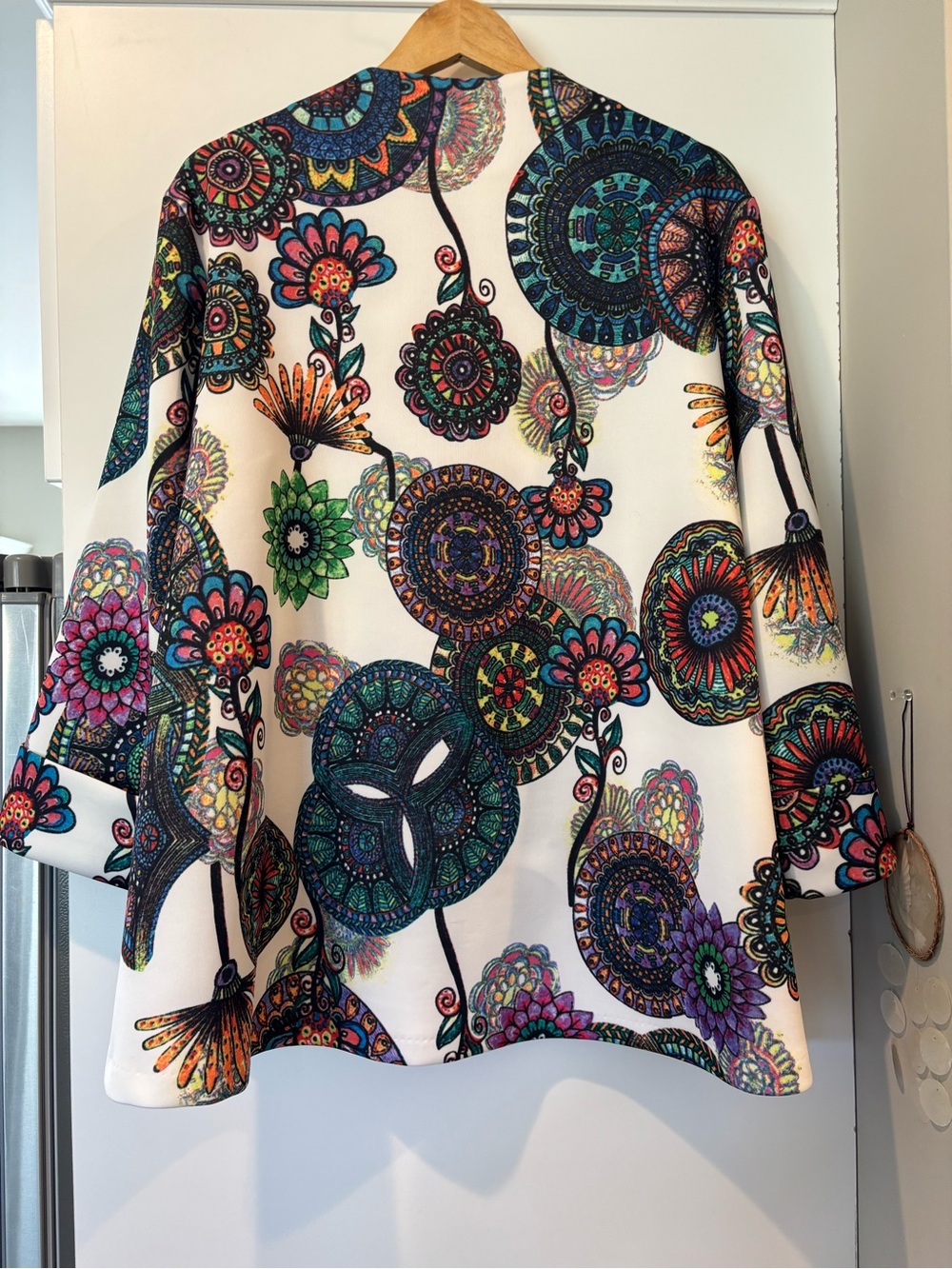 Joseph Ribkoff multi-print, asymmetric 3/4 sleeve blazer / jacket size 20 NWT! - Picture 6 of 7